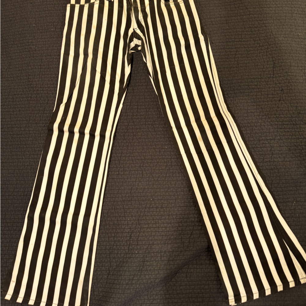 Serious Clothing Striped Boot Cut Pants. Size 32